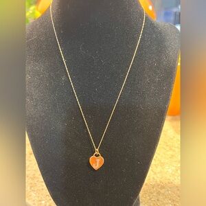 14k Solid Gold JSC J Pendant Necklace With Solid 14k Gold Chain NWOT